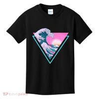 Vaporwave Aesthetic Great Wave Retro Triangle Kids T-Shirt thumb 0