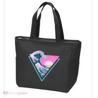 Vaporwave Aesthetic Great Wave Retro Triangle Tote Bag thumb 3