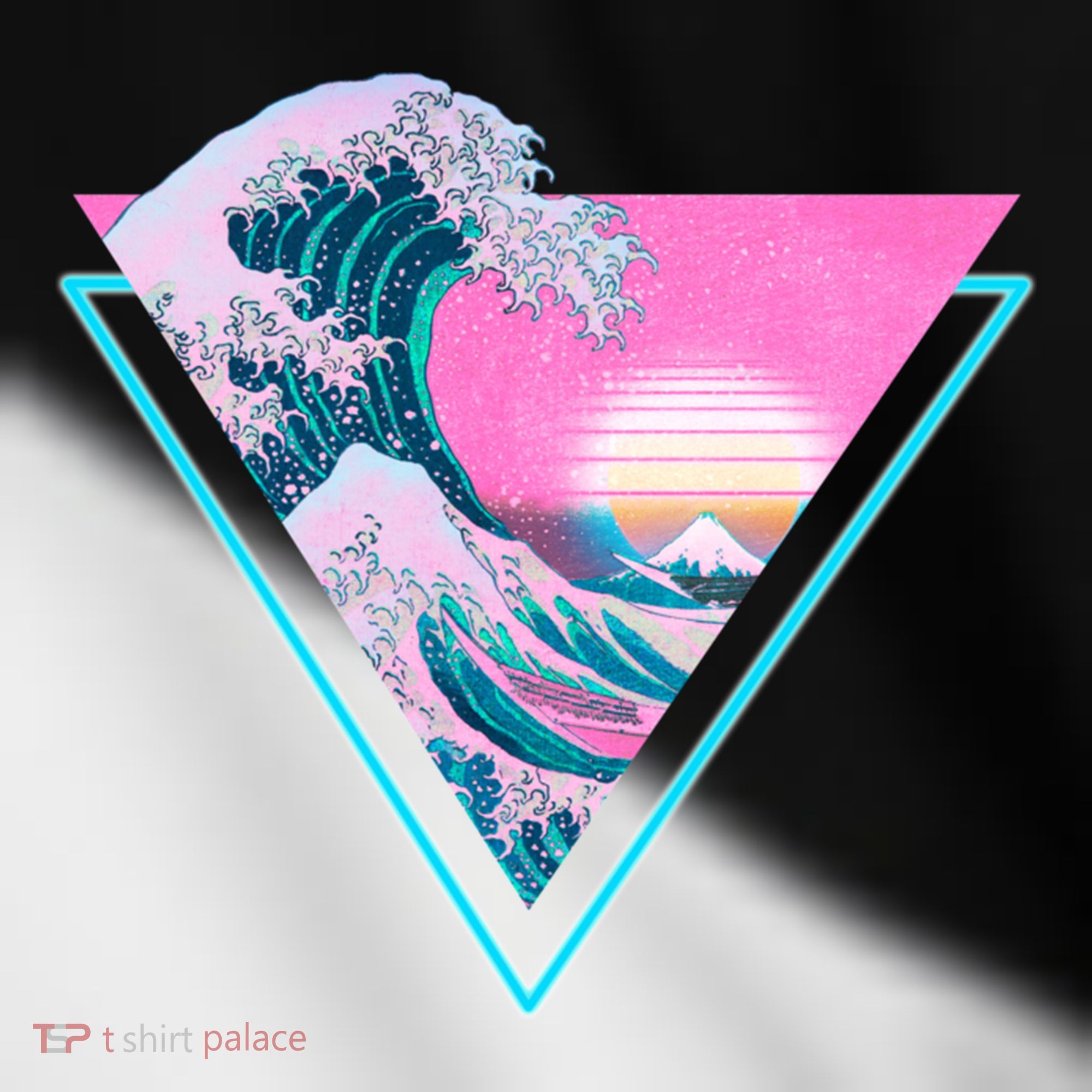 Vaporwave Aesthetic Great Wave Retro Triangle Toddler Fine Jersey T-Shirt