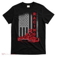Vintage American Go Kart Racing With USA Flag T-Shirt thumb 0