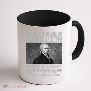 Vintage Alexander Hamilton Wrote 51 Essays In 6 Months Coffee Mug back