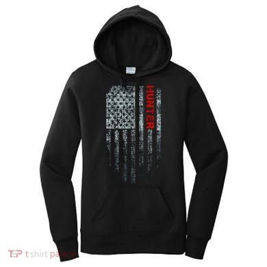 Vintage American Hunter Flag Women's Hoodie
