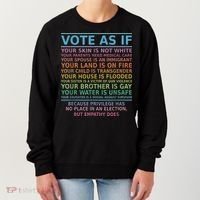 Vote As If Your Skin Is Not White Human's Rights Women's Sweatshirt thumb 0