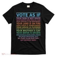 Vote As If Your Skin Is Not White Human's Rights T-Shirt thumb 0