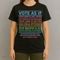Vote As If Your Skin Is Not White Human's Rights T-Shirt thumb 4