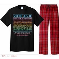 Vote As If Your Skin Is Not White Human's Rights Pajama Set thumb 0