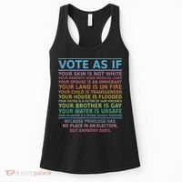 Vote As If Your Skin Is Not White Human's Rights Women's Tank Top thumb 0