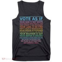 Vote As If Your Skin Is Not White Human's Rights Tank Top thumb 0