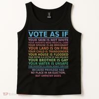 Vote As If Your Skin Is Not White Human's Rights Tank Top thumb 2