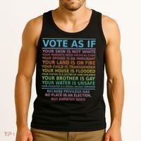 Vote As If Your Skin Is Not White Human's Rights Tank Top thumb 3