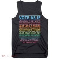 Vote As If Your Skin Is Not White Humans Rights Tank Top thumb 0
