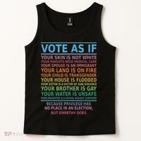 Vote As If Your Skin Is Not White Humans Rights Tank Top thumb 2