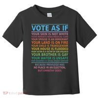 Vote As If Your Skin Is Not White Humans Rights Toddler T-Shirt thumb 0
