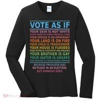 Vote As If Your Skin Is Not White Humans Rights Women's Long Sleeve Shirt thumb 0