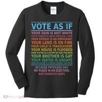 Vote As If Your Skin Is Not White Humans Rights Kids Long Sleeve Shirt thumb 0