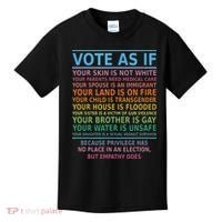 Vote As If Your Skin Is Not White Humans Rights Kids T-Shirt thumb 0