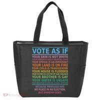 Vote As If Your Skin Is Not White Humans Rights Tote Bag thumb 0