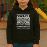 Vote As If   Your Skin Is Not White Vote Blue Kids Hoodie thumb 3