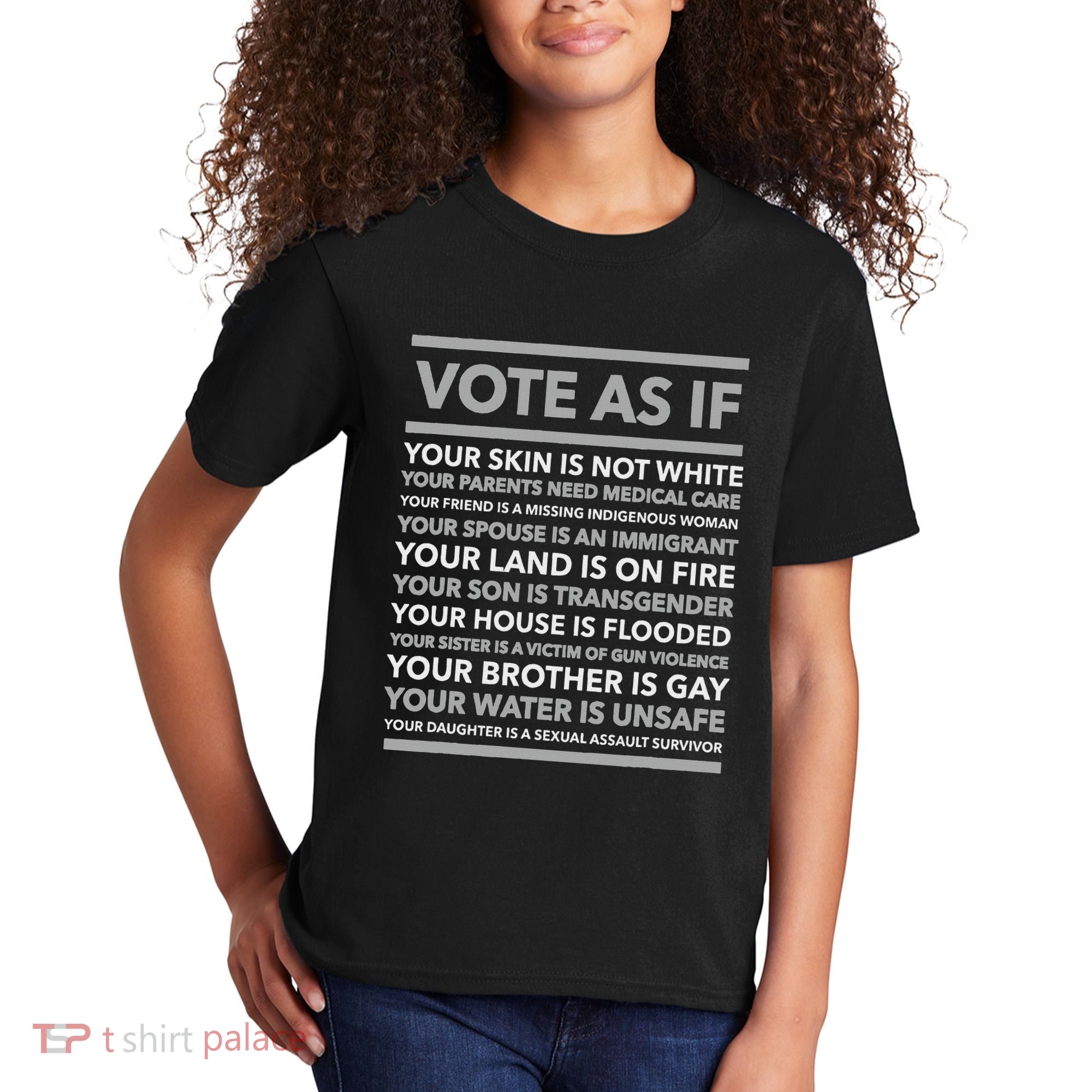 Vote As If   Your Skin Is Not White Vote Blue Kids T-Shirt
