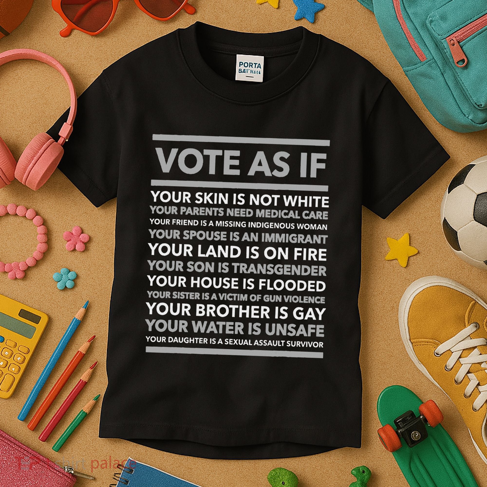 Vote As If   Your Skin Is Not White Vote Blue Kids T-Shirt