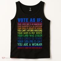 Vote As If Your Life Depends On It Human Rights Funny Tank Top thumb 2
