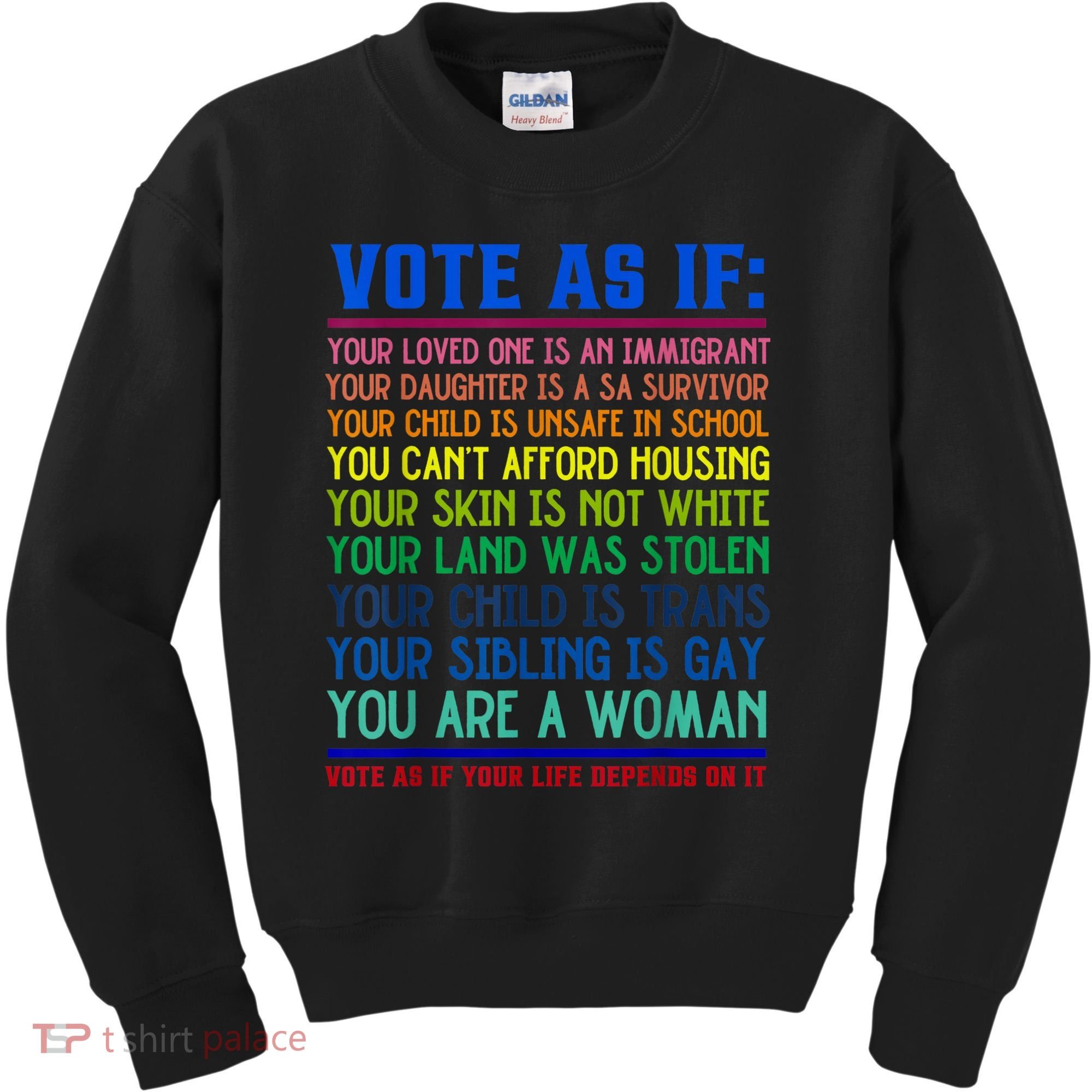 Vote As If Your Life Depends On It Human Rights Funny Kids Sweatshirt