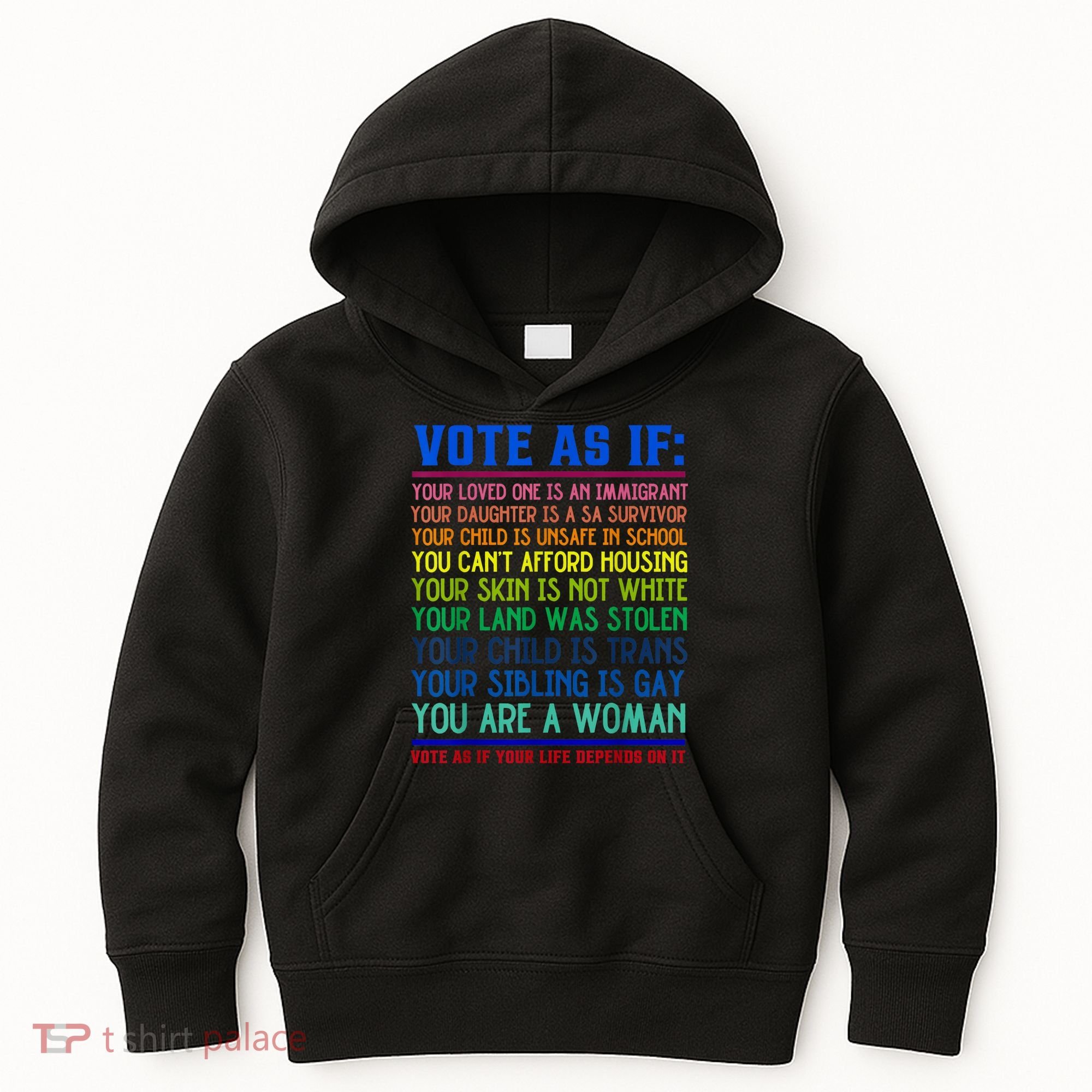 Vote As If Your Life Depends On It Human Rights Funny Kids Hoodie