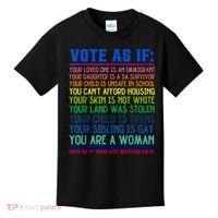 Vote As If Your Life Depends On It Human Rights Funny Kids T-Shirt thumb 0