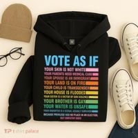 Vote As If Your Skin Is Not White HumanS Rights Hoodie thumb 4
