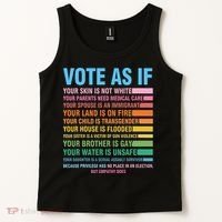 Vote As If Your Skin Is Not White HumanS Rights Tank Top thumb 2