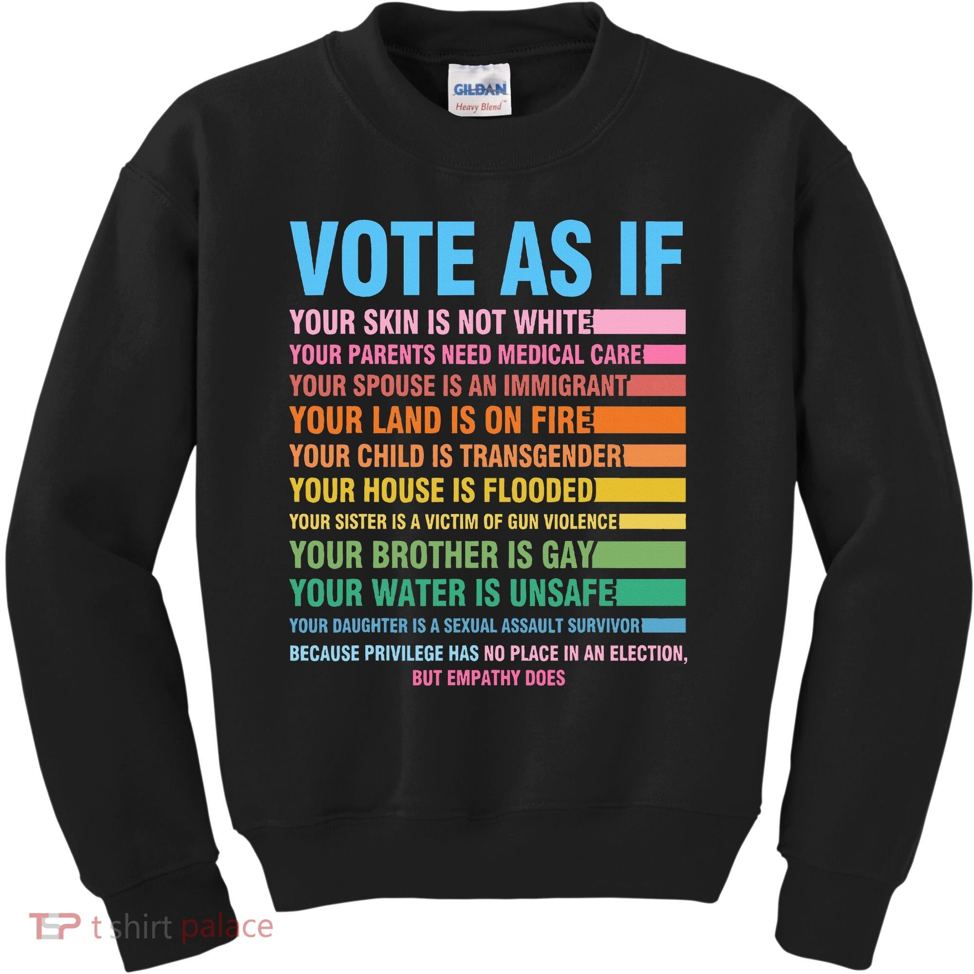 Vote As If Your Skin Is Not White HumanS Rights Kids Sweatshirt