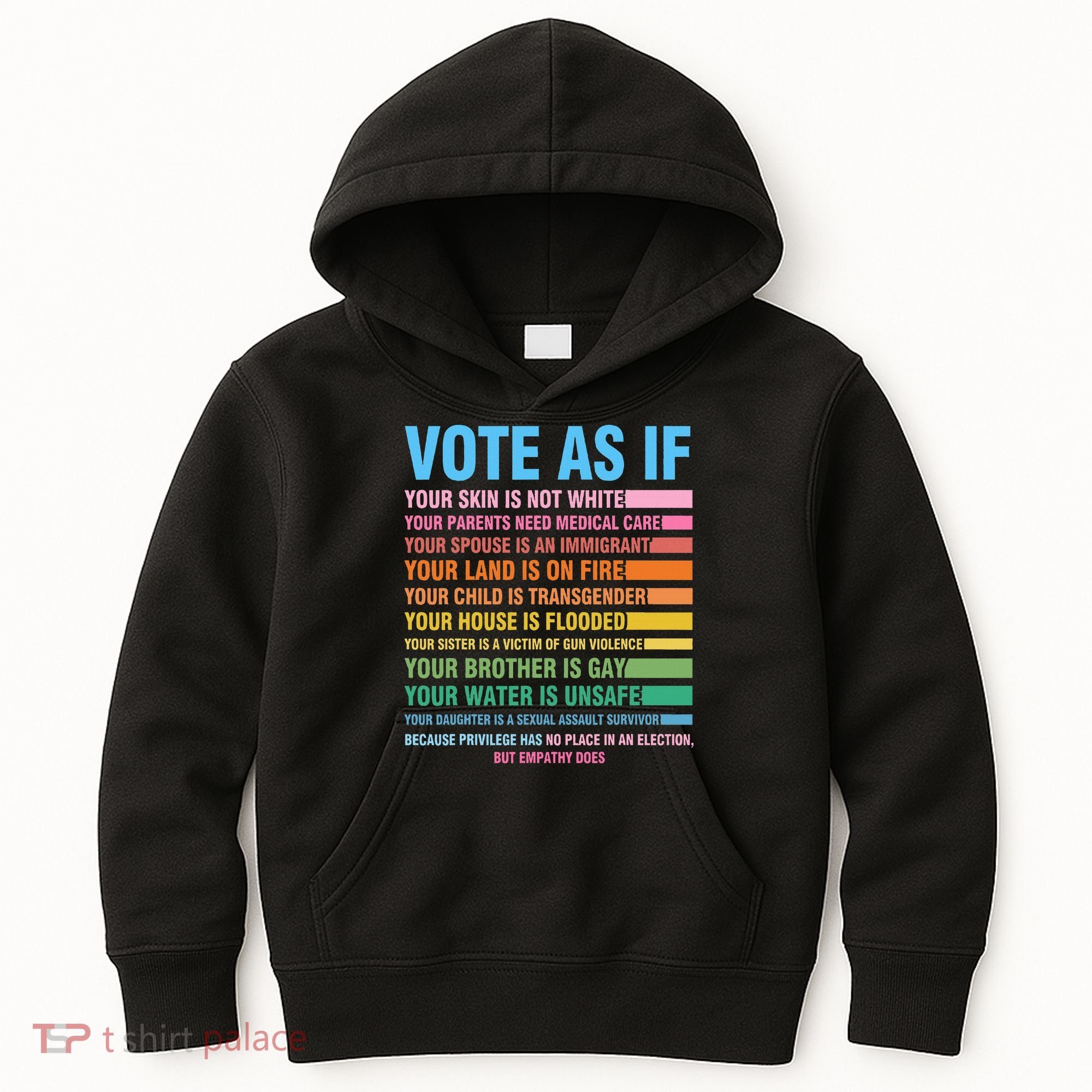 Vote As If Your Skin Is Not White HumanS Rights Kids Hoodie