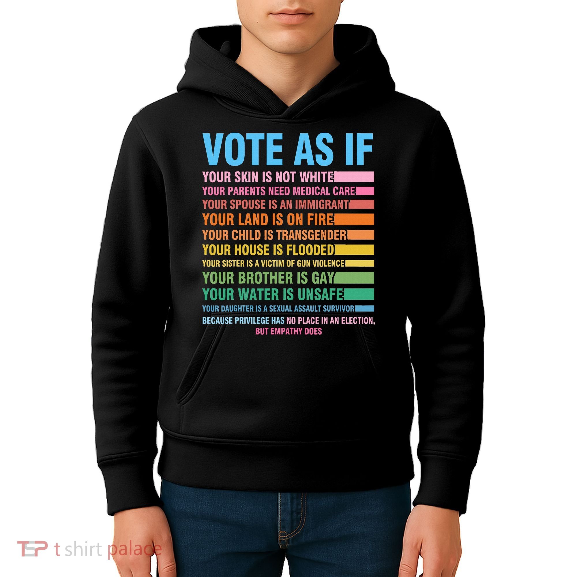 Vote As If Your Skin Is Not White HumanS Rights Kids Hoodie