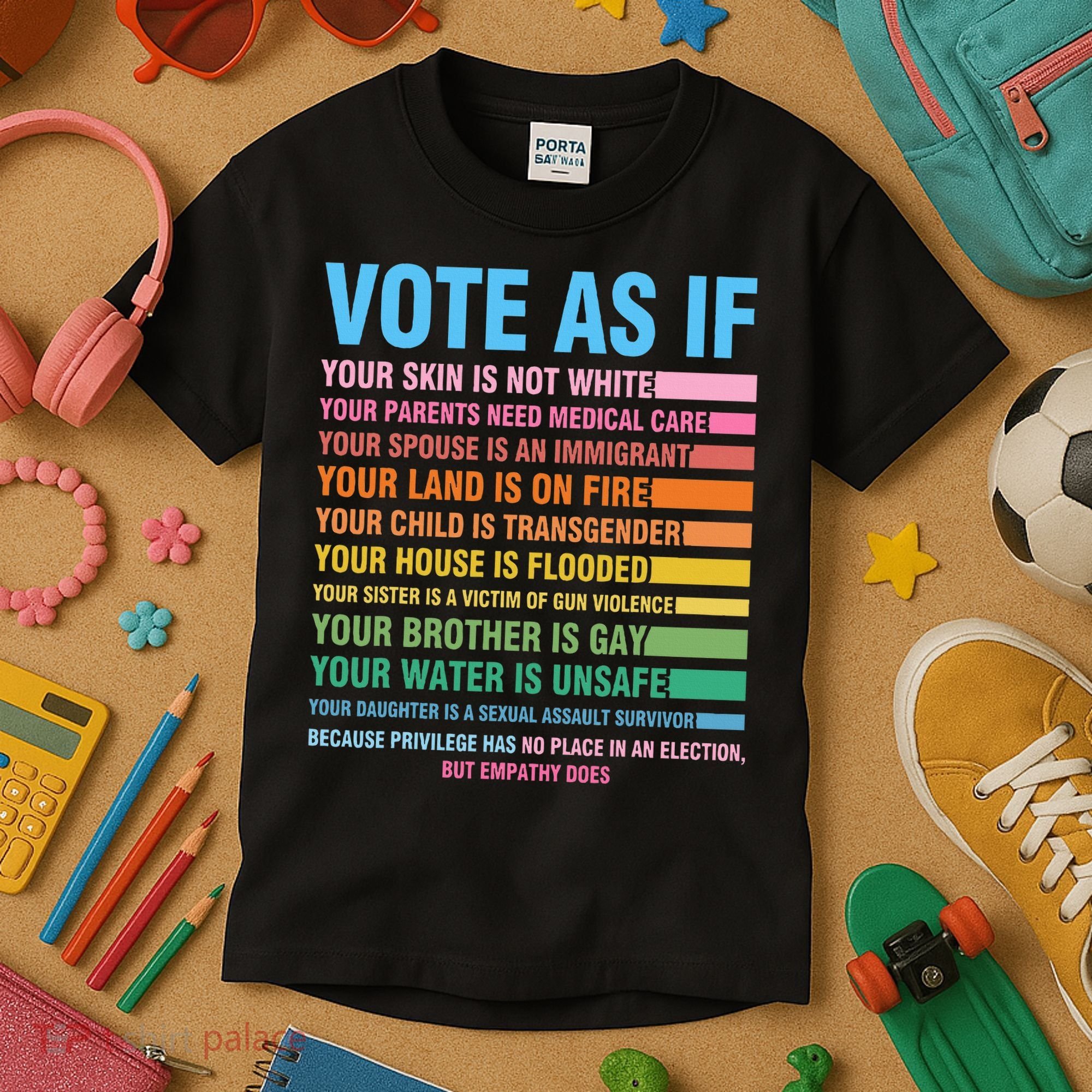 Vote As If Your Skin Is Not White HumanS Rights Kids T-Shirt