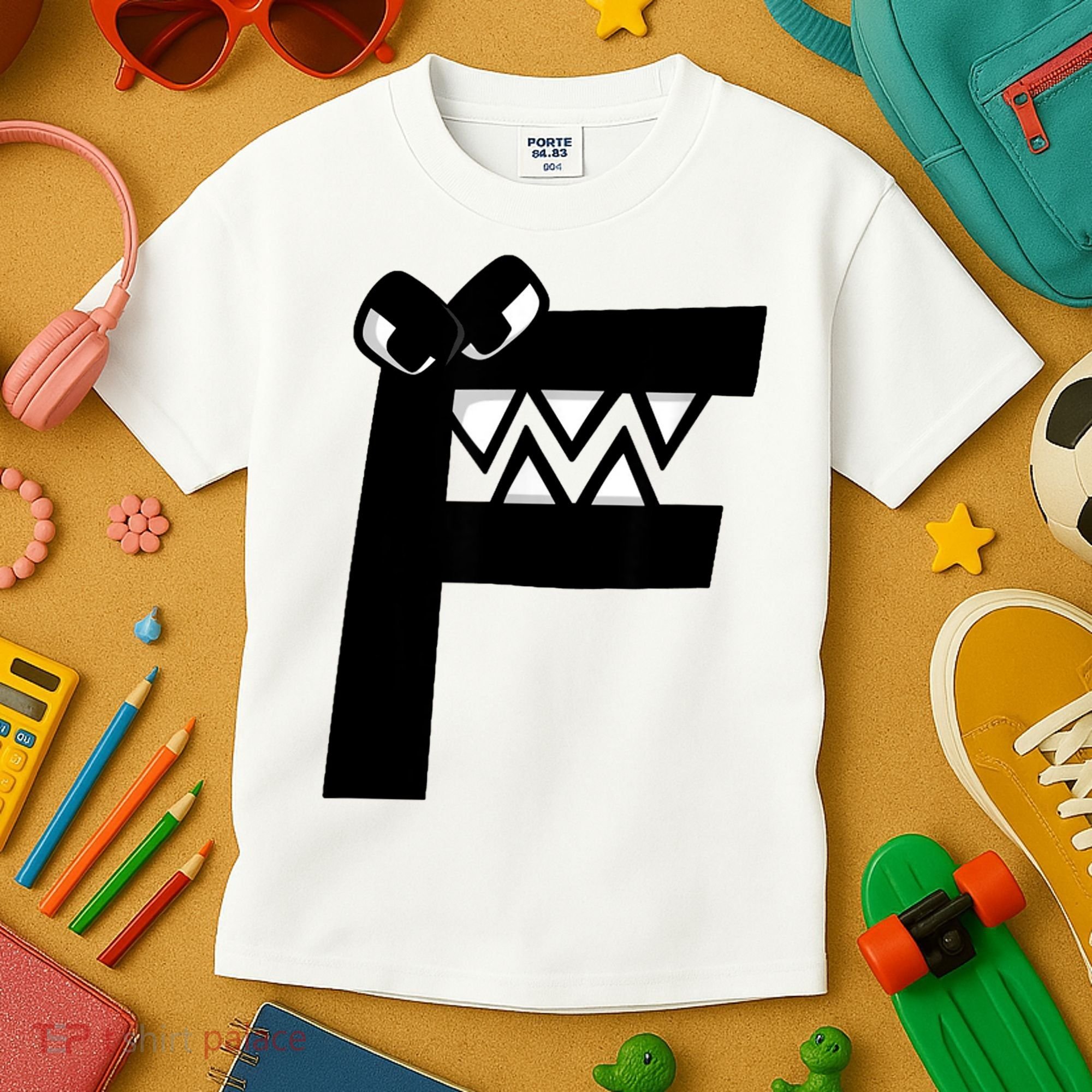 Villain Alphabet Lore F Costume Matching Evil Letter Kids T-Shirt