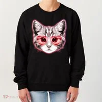 Valentine Cat Love Shades Women's Sweatshirt thumb 0