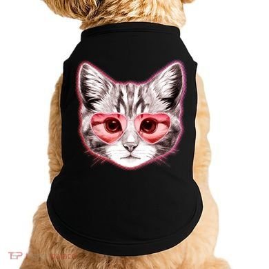 Valentine Cat Love Shades Doggie Tank