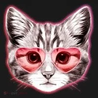 Valentine Cat Love Shades Doggie Tank thumb 4