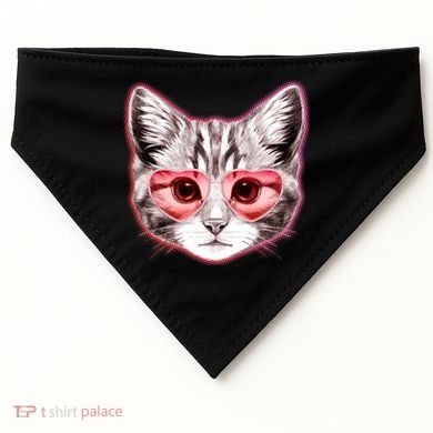 Valentine Cat Love Shades USA-Made Doggie Bandana