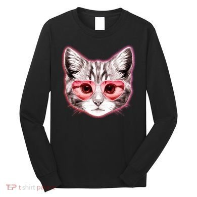 Valentine Cat Love Shades Long Sleeve Shirt