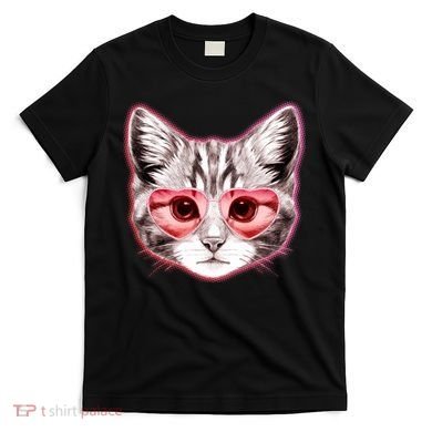 Valentine Cat Love Shades T-Shirt