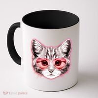 Valentine Cat Love Shades Coffee Mug thumb 0