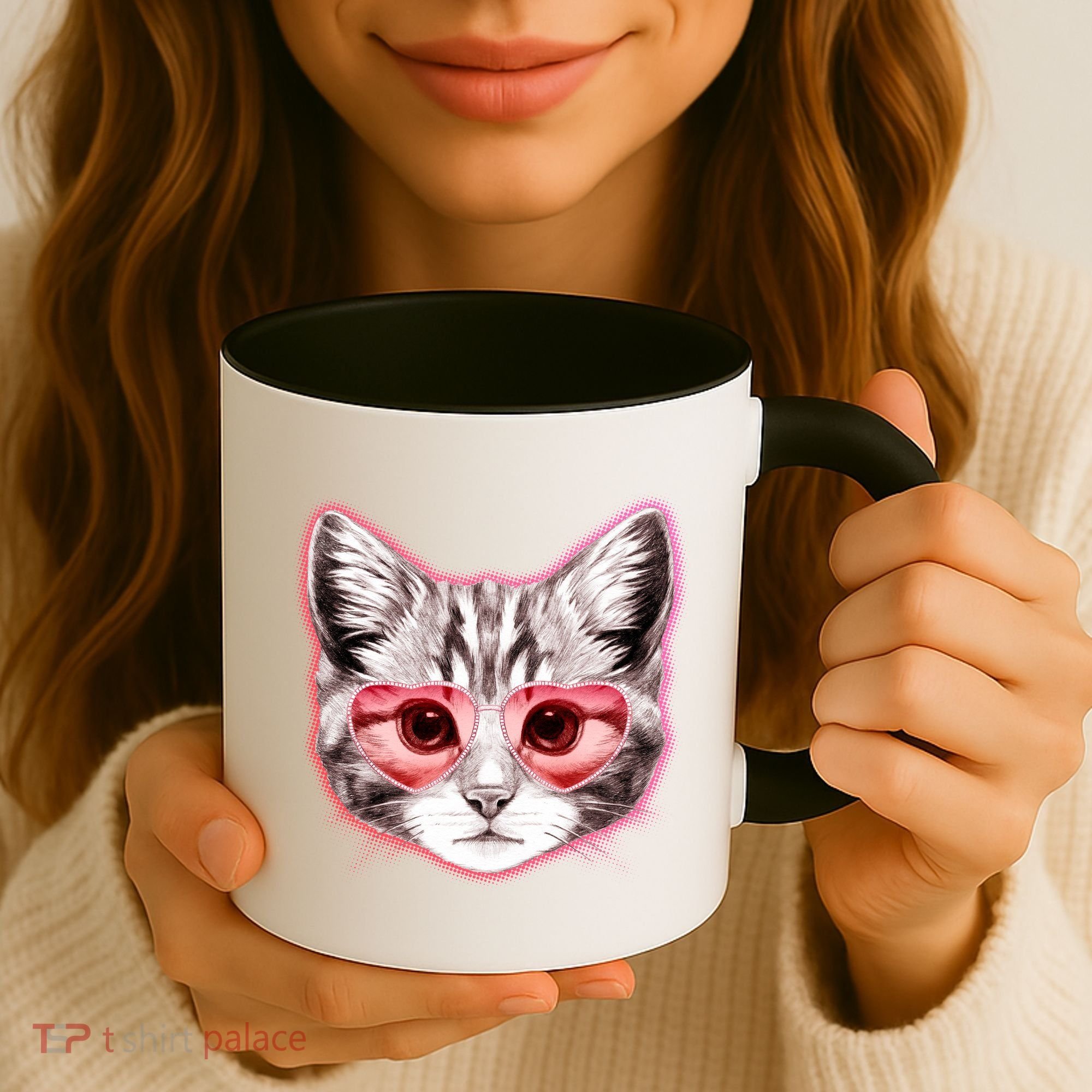 Valentine Cat Love Shades Coffee Mug