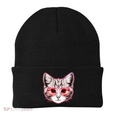 Valentine Cat Love Shades Beanie