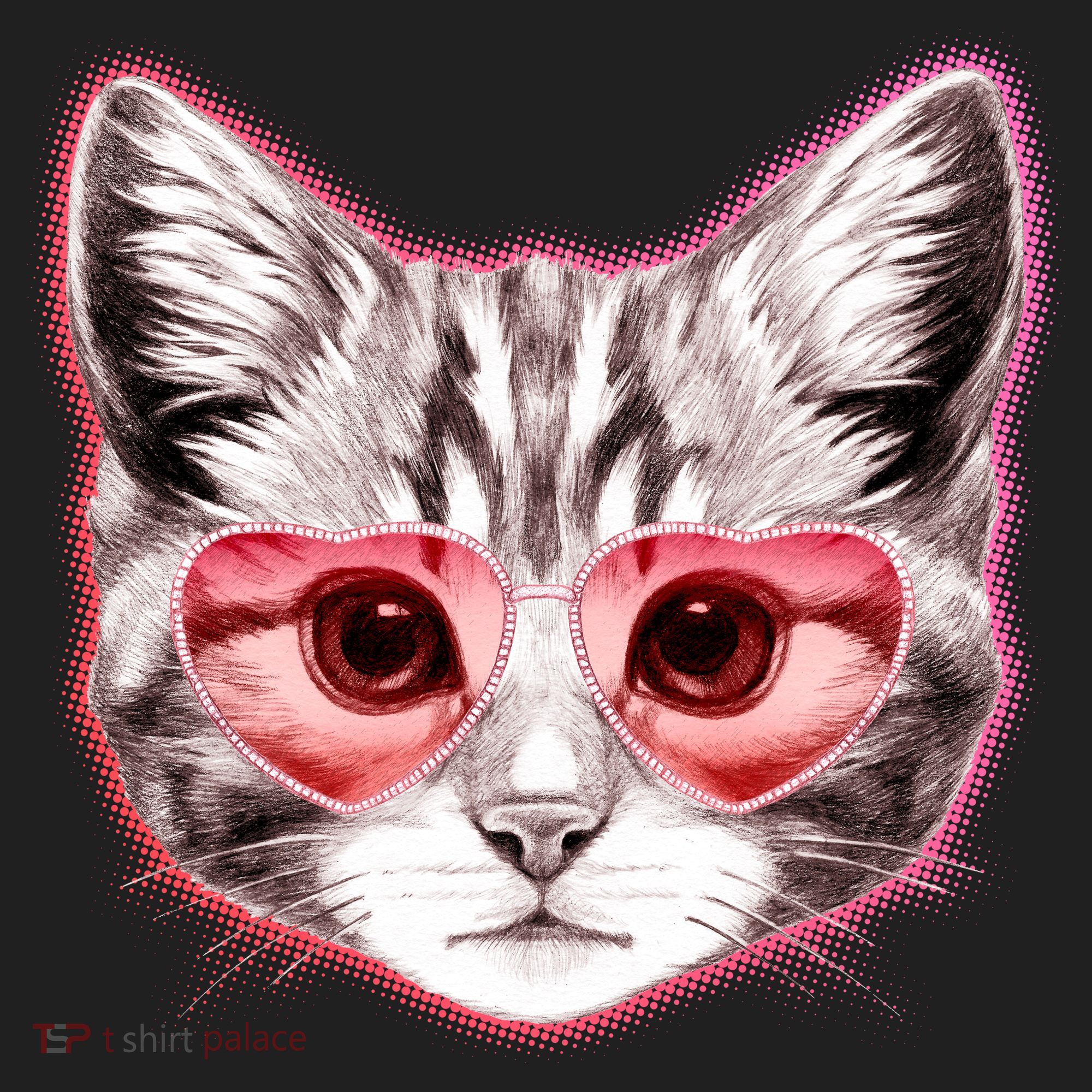 Valentine Cat Love Shades Beanie