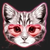 Valentine Cat Love Shades Beanie thumb 2