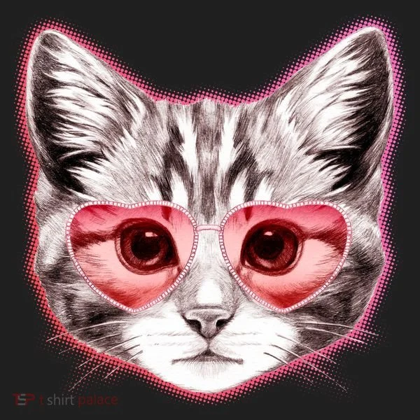 Valentine Cat Love Shades Beanie