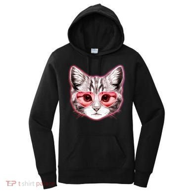 Valentine Cat Love Shades Women's Hoodie