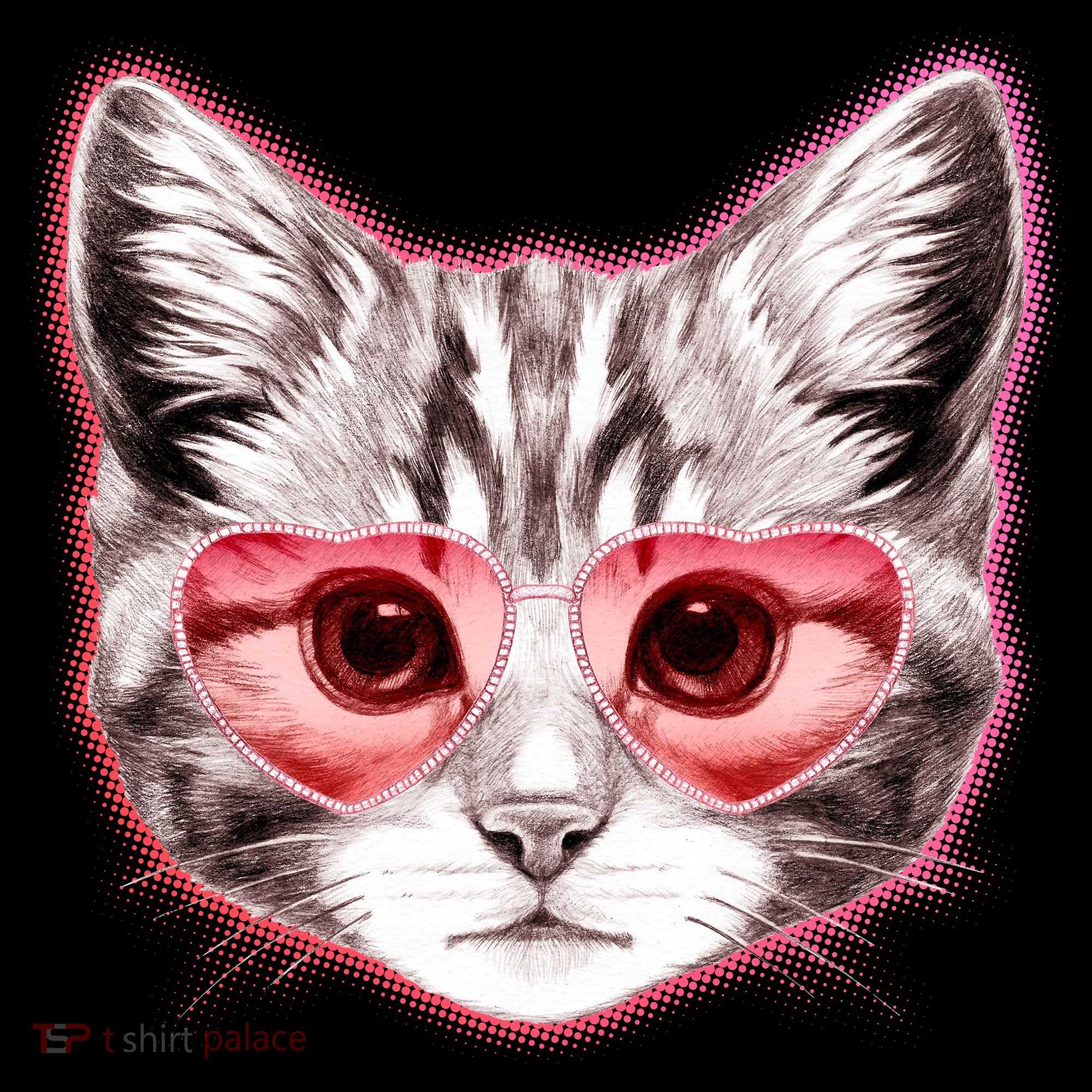 Valentine Cat Love Shades Women's Hoodie