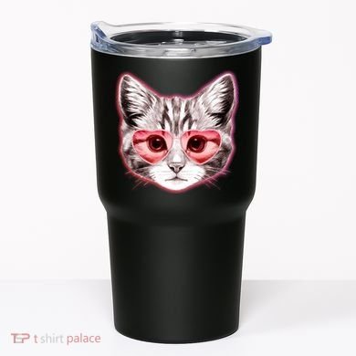 Valentine Cat Love Shades Tumbler